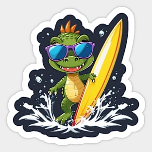 Croc Surfer Sticker